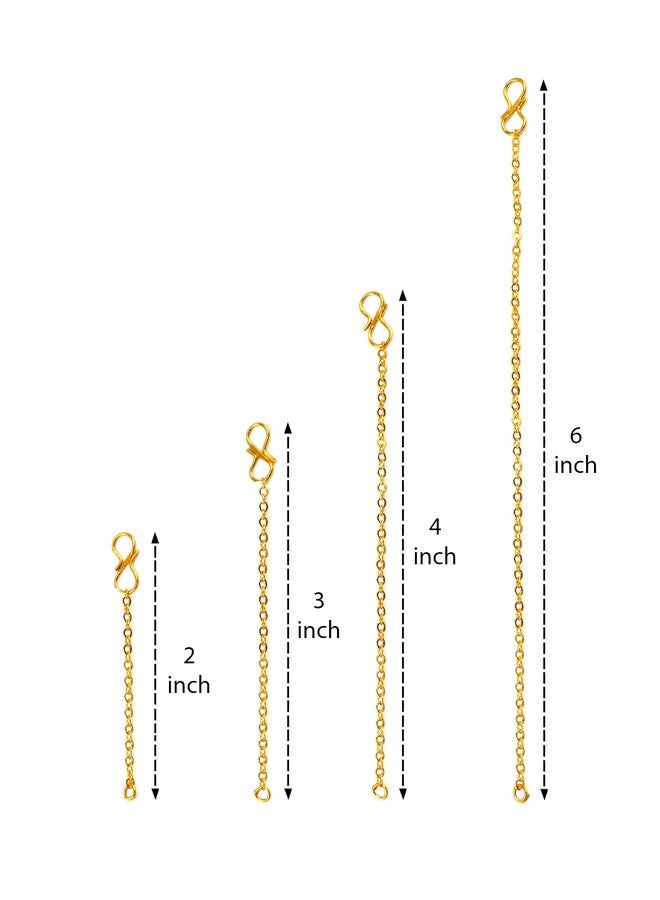 JHB Gold plated 4 Pcs Chain Extender Removable Adjustable Extension for Necklace Anklet Bracelet Jewelry Making - Image 2